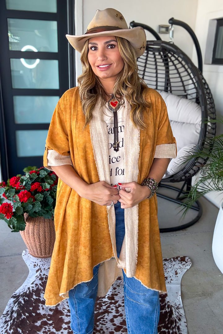 Queen Bee Linen Feeling Duster - 100% Cotton