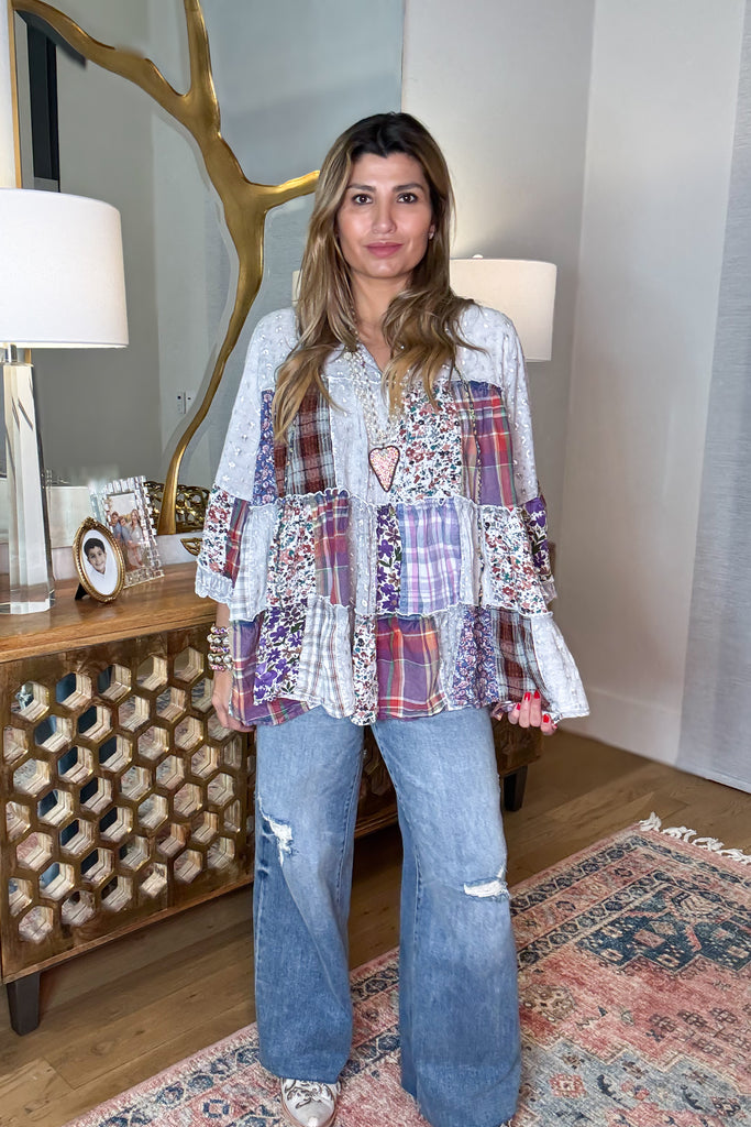 PRE ORDER: A Day With Friends Oversized Loose Fit Blouse - Gray
