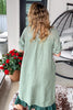 Sparked Affection Sequin Duster - 100% Linen - Army - Made in Italy