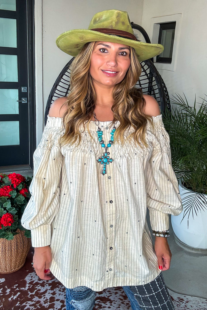 Blue Ridge Vintage Tunic - 100% Cotton - Natural