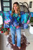 Confetti Glow Silk Top - Blue - Made in Italy