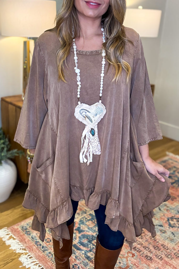 Meet Me At Sunset Oversized Tunic/Dress - Coyote