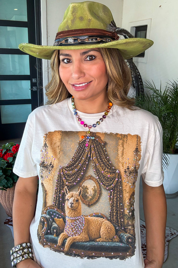 Sapphire Llama Lounge Tee - 100% Cotton
