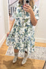 Coastal Floral Linen Dress - Made In Italy - 100% Linen