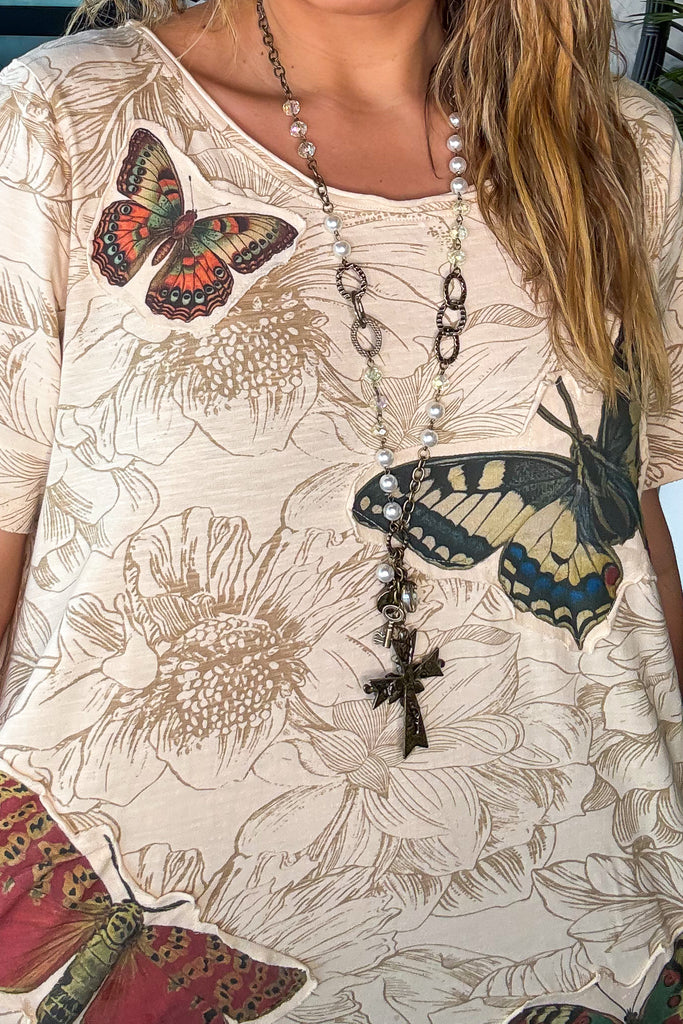 Butterfly Garden Maxi Dress - 100% Cotton