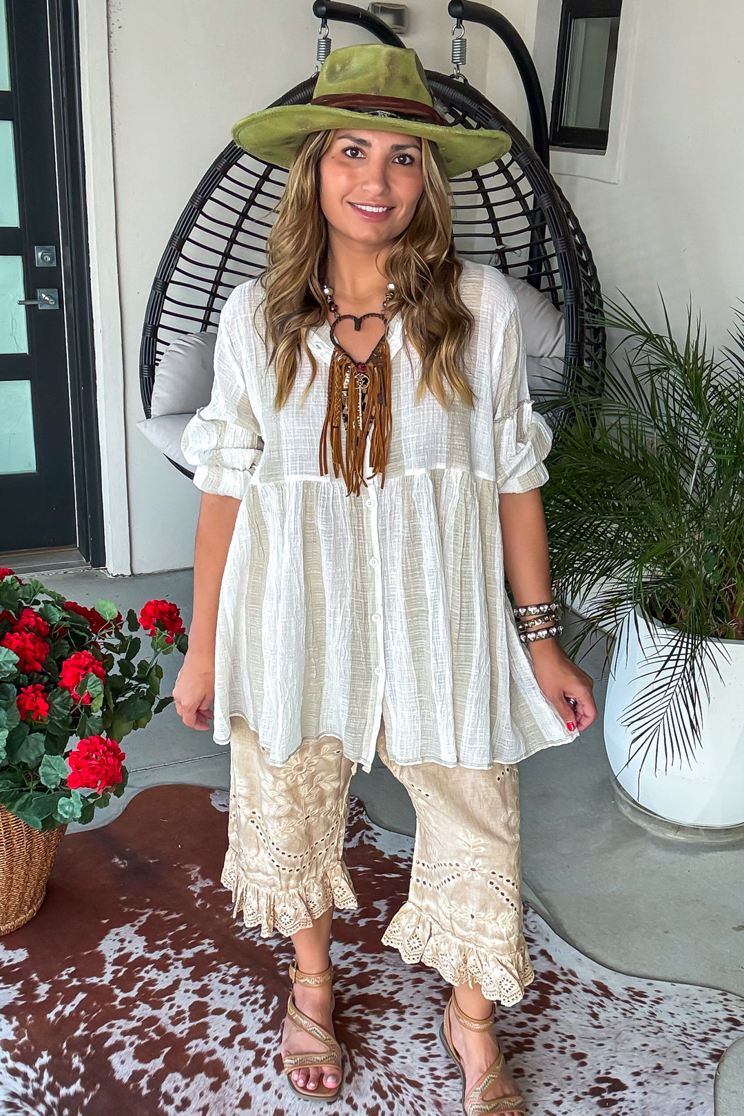 Sandstone Sweetheart Top - 100% Cotton - Natural