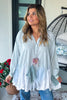 Oversized Kindly Spoken Top - Blue