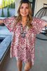Floral Oversized Dress - 100% Cotton - Driftwood  - Made in Italy