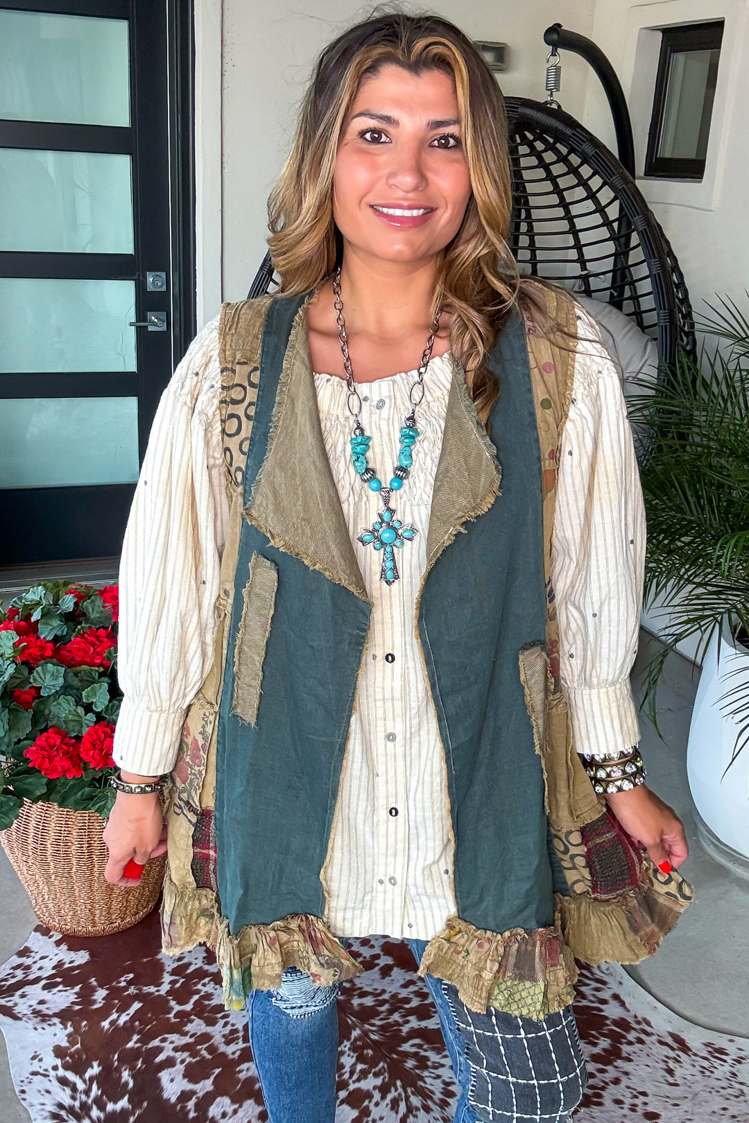 Rusticana Patchwork Vest - 100% Cotton