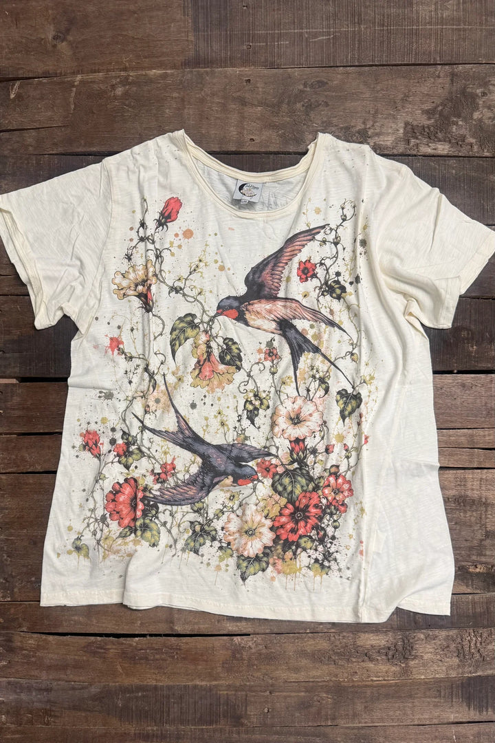 PRE ORDER Moon Dance Tee -  Garden Flight - 100% Cotton -
