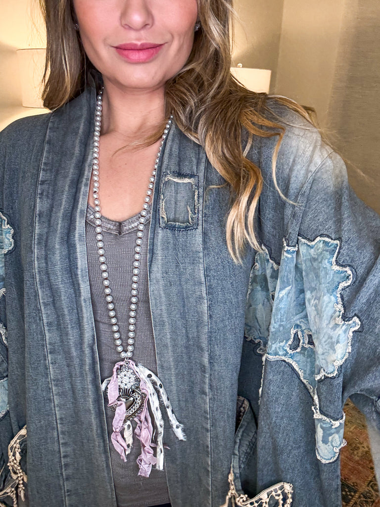 Vintage Classic Oversized Cardigan - Denim