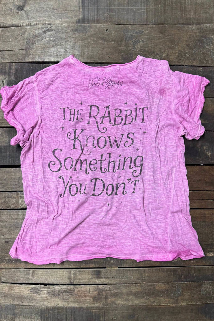 House of Jaded Gypsy - Worn and Weathered Tee - Gypsy Rabbit - 100% Cotton