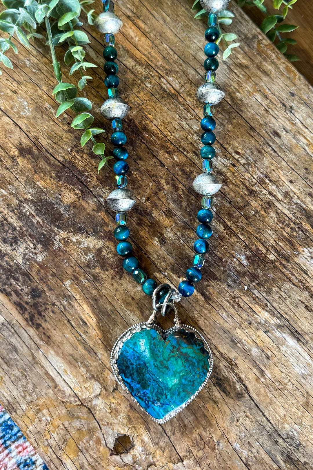 Turquoise Dream Heart Necklace - Silver Plated