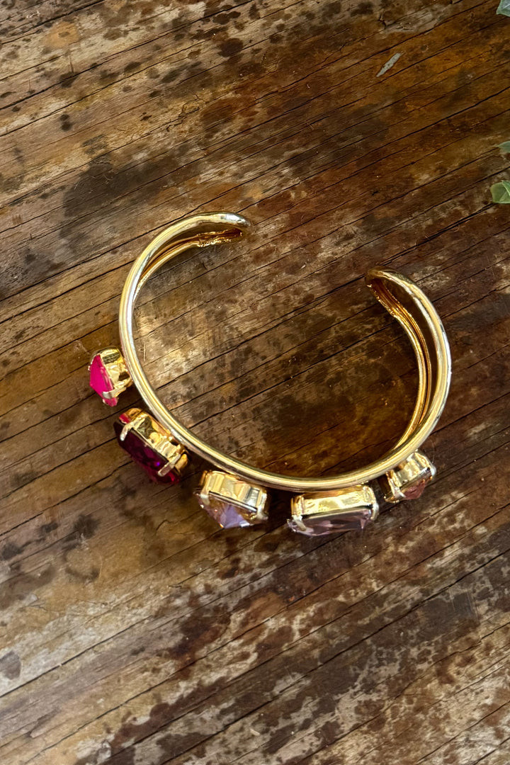 WAFA - Austrian Crystal Gold Plated Bracelet Mid Cuff