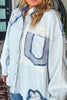 Faded Whispers Button Down Shirt - 100% Cotton - Denim 