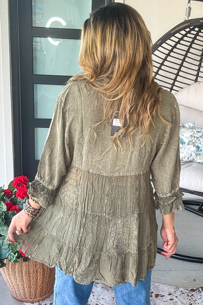 PRE ORDER: Gathering Sweetness Blouse - Gravel