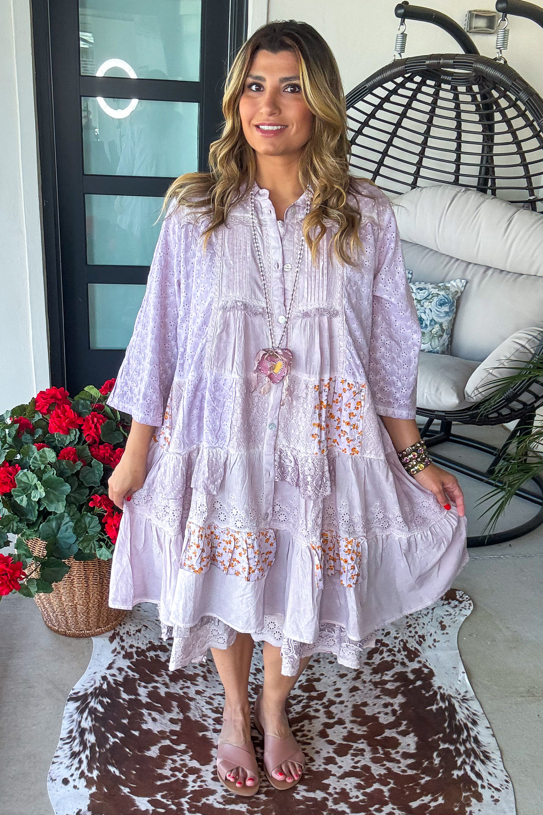Endless Options Duster/Dress - 100% Cotton - Lilac