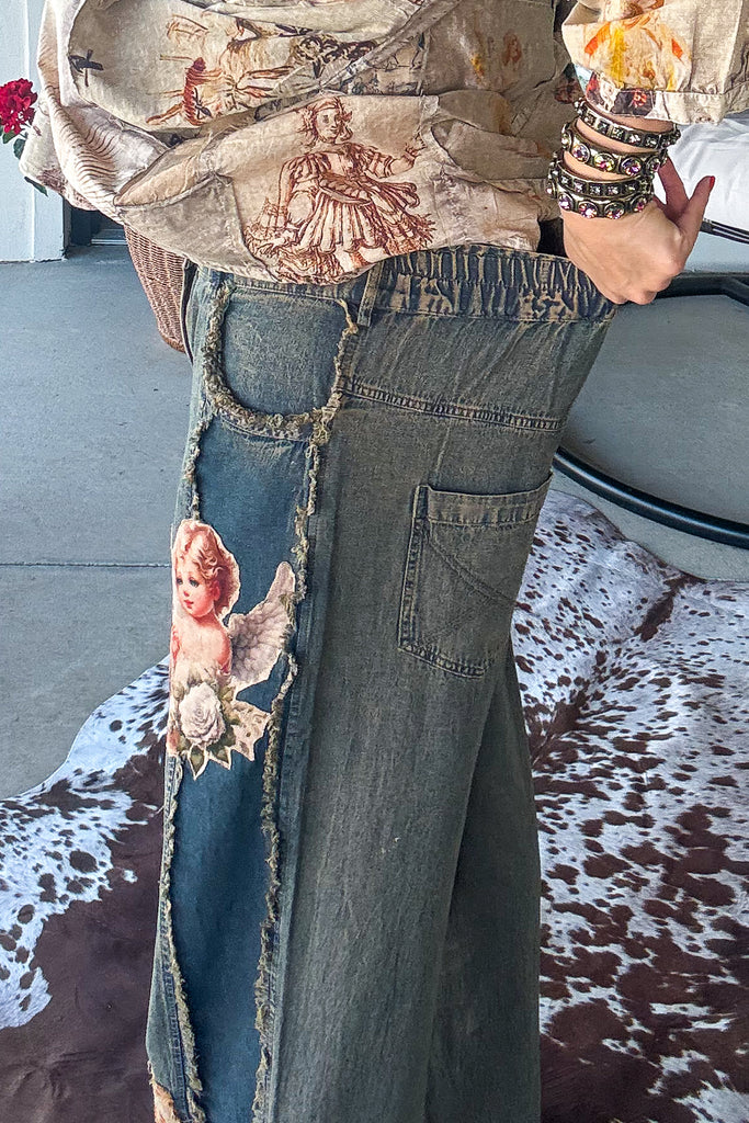 Angel Patchwork Jeans - 100% Cotton