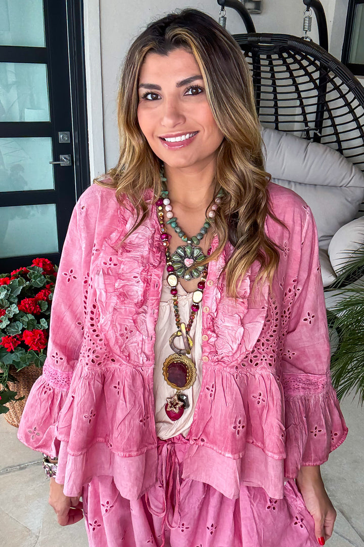 Heirloom Eyelet Top - Petal Pink - House of Jaded Gypsy Exclusive