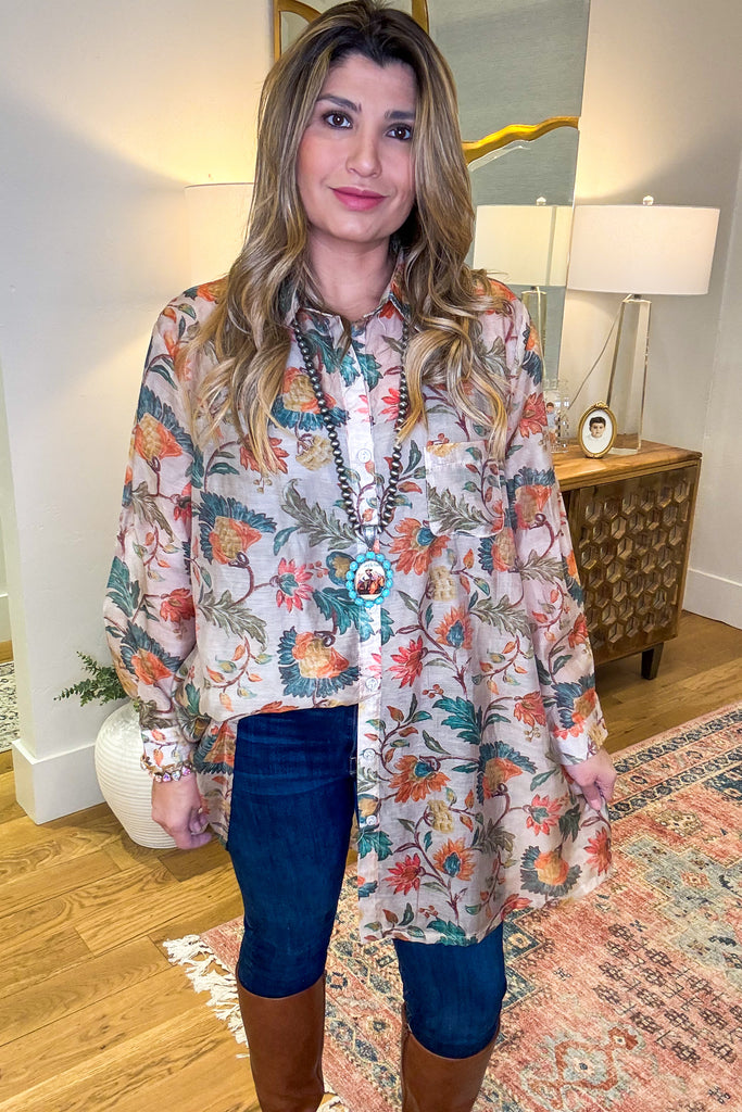 Guided Grace Sheer Oversized Tunic - Taupe