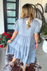 Cottage Charm Midi Denim Dress - Light Denim