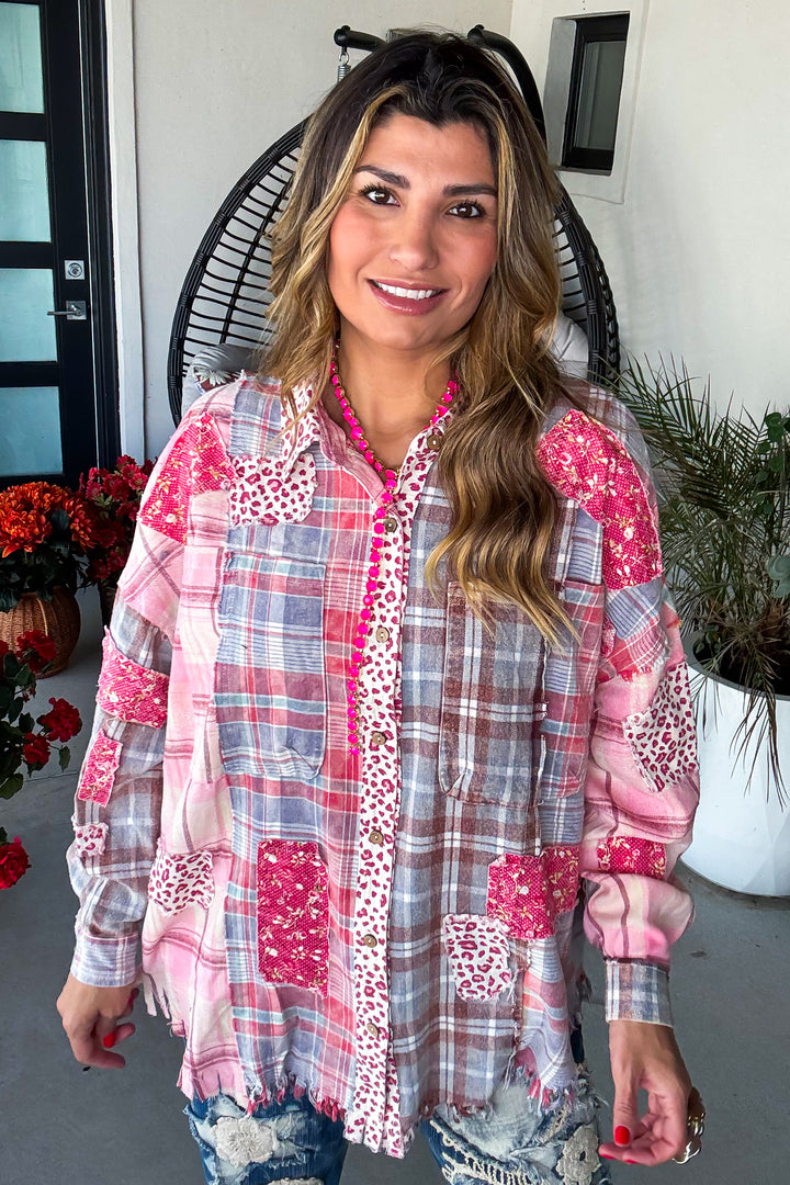 Berry Wild Flannel Top - Berry