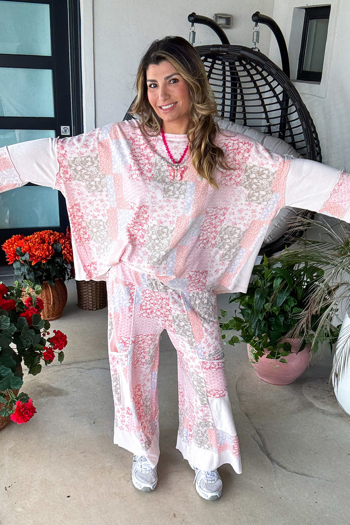 Whimsical Charm Oversized Top - 100% Cotton - Blush