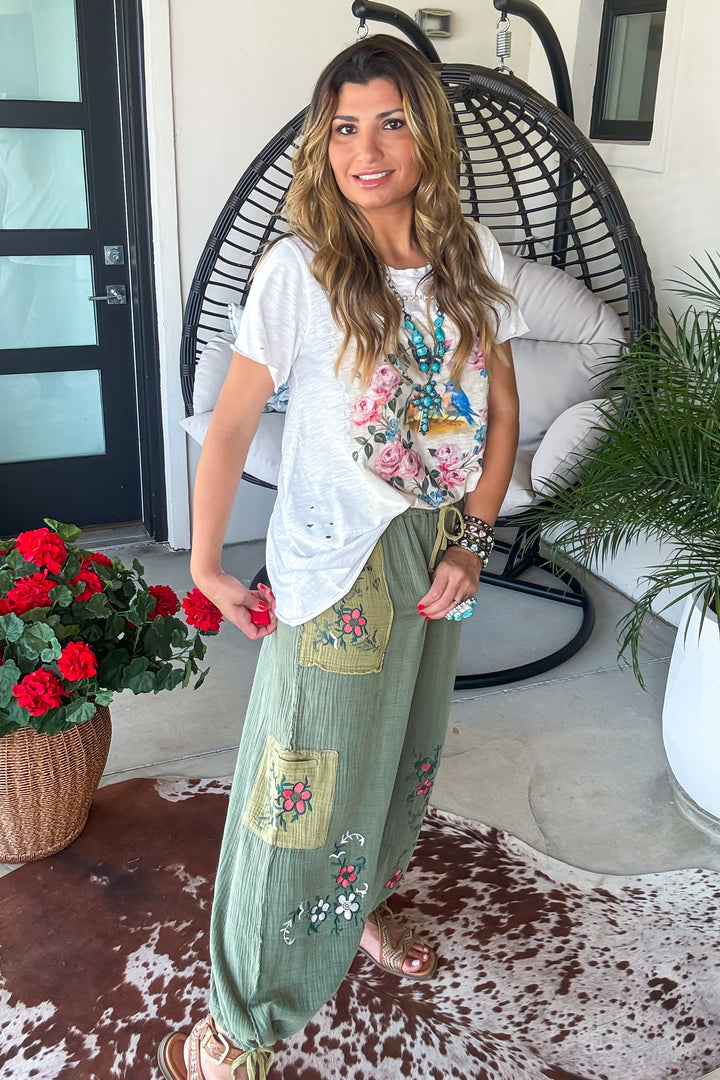 Wildflower Wander Bloomers - 100% Cotton - Olive