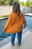 Day Dreamer Cotton Blend Stretchy Top - Made in Italy - Burnt Orange