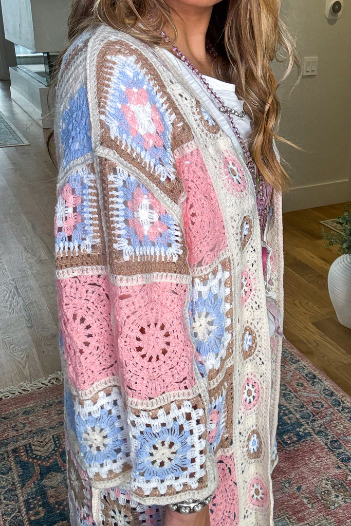 Boho Patchwork Crochet Cardigan