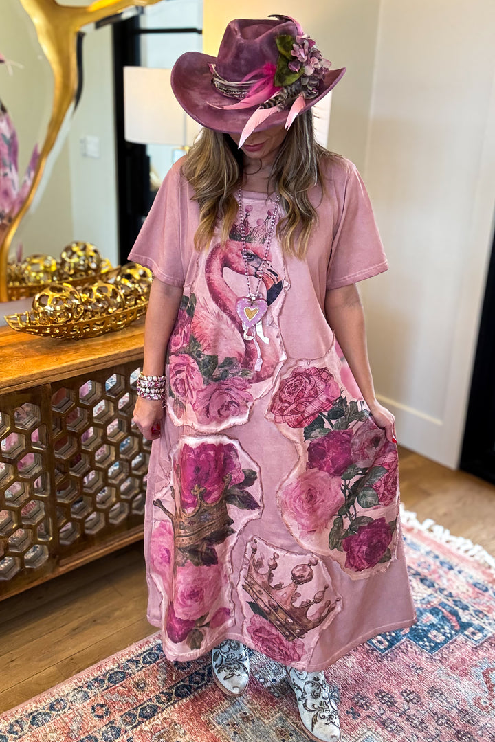 Flamingo Heirloom Pink Maxi Dress - 100% Cotton