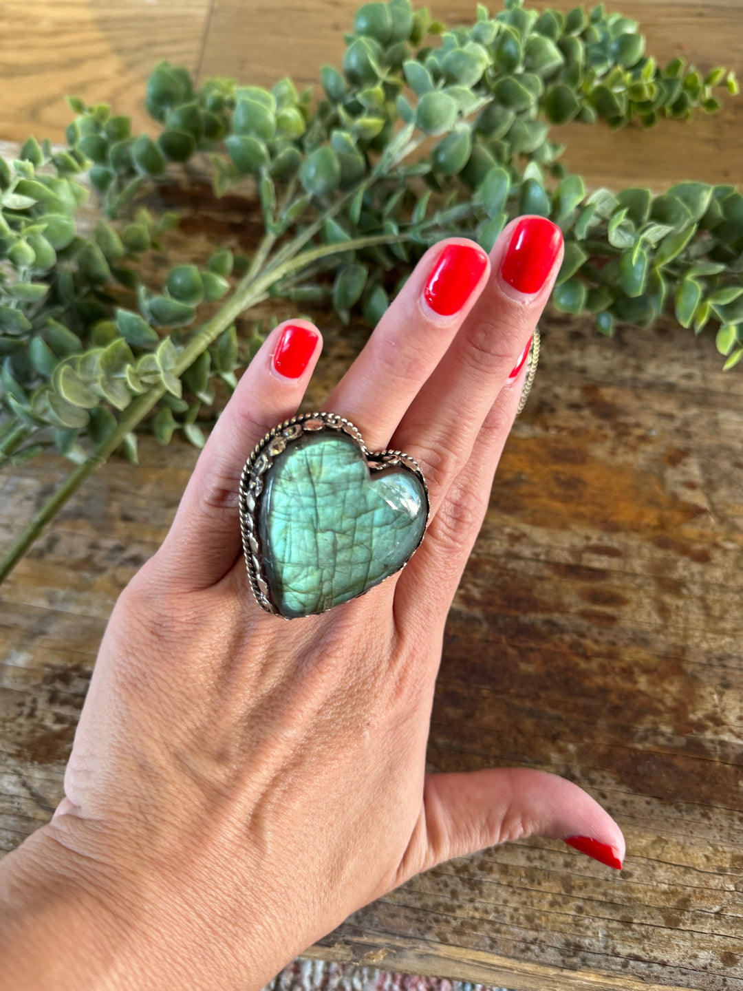 Way to My Heart Ring -  Labradorite - Adjustable Ring