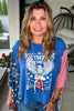 American Heritage Batwing Top - 100% Cotton - Blue