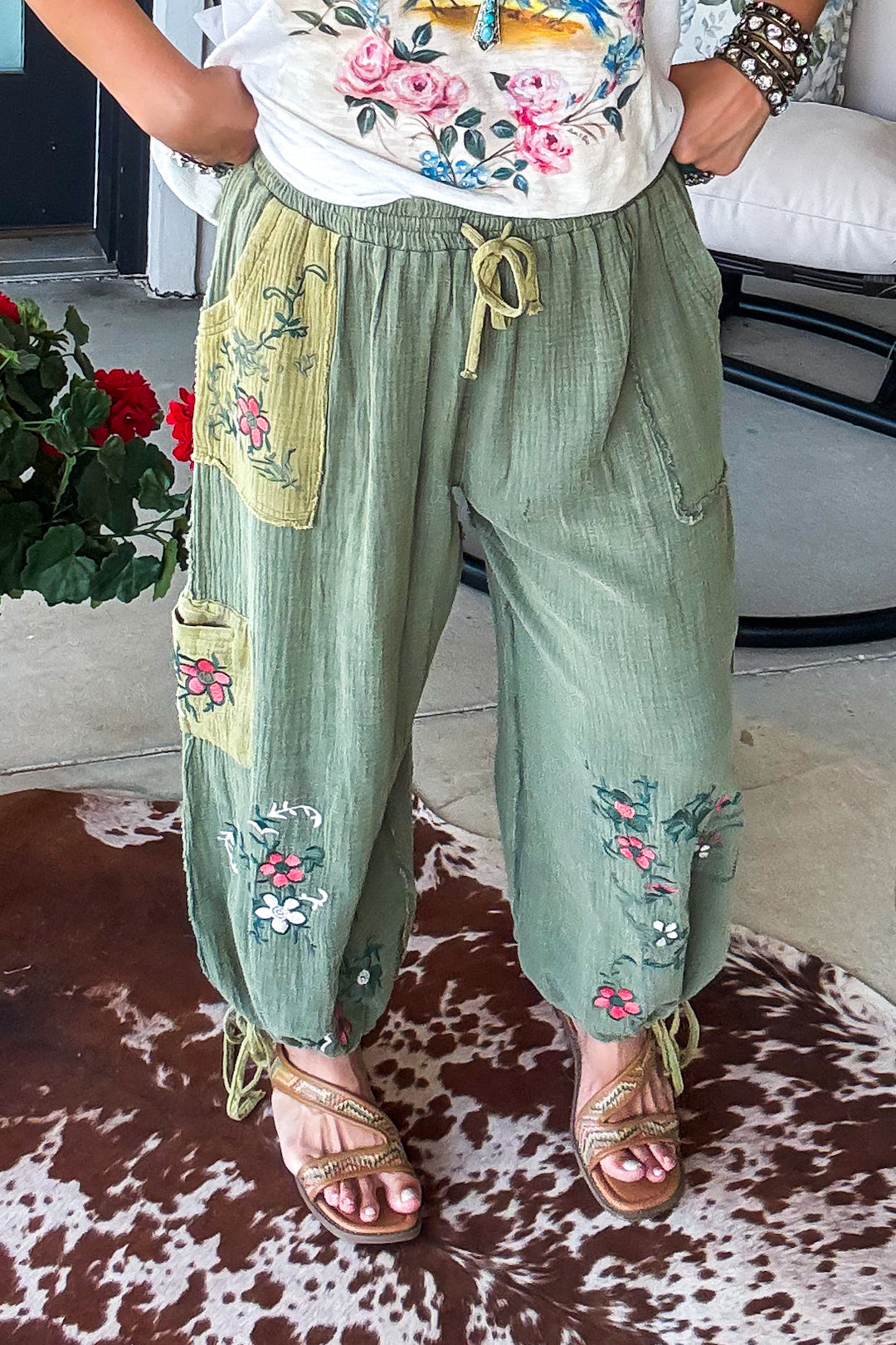 Wildflower Wander Bloomers - 100% Cotton - Olive