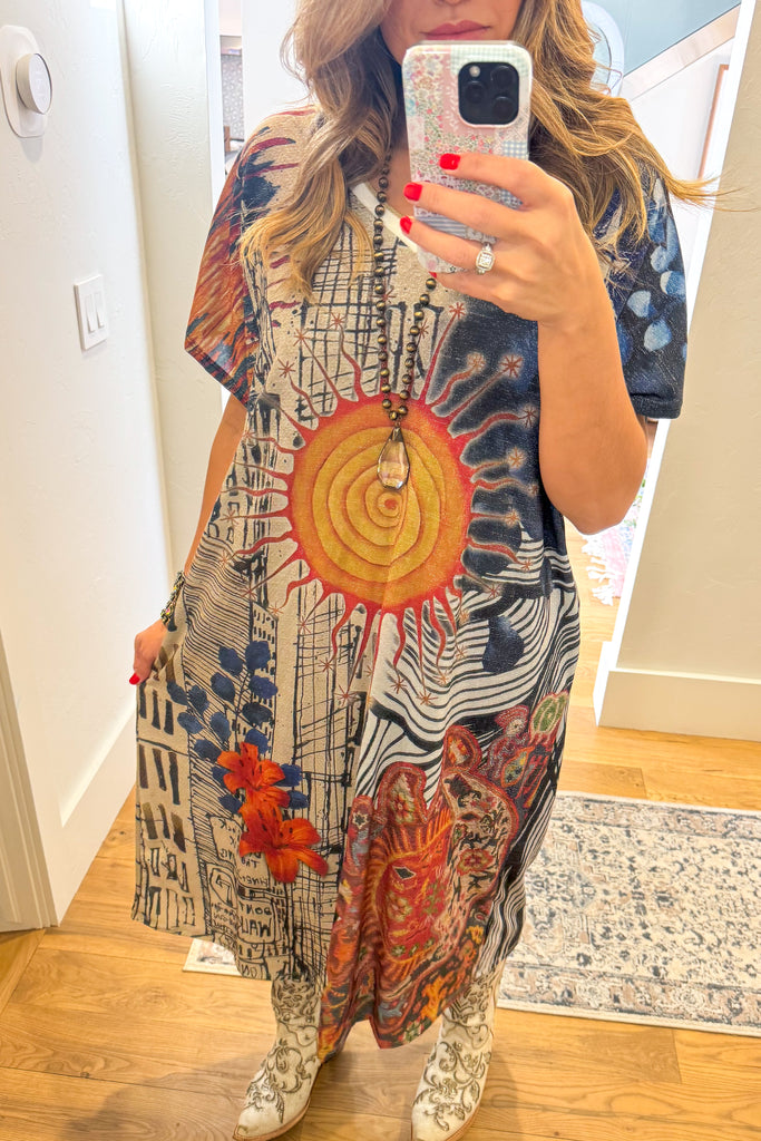 PRE ORDER: Sole d’Arte Italian Tunic Midi Dress - Made in Italy - MIDI