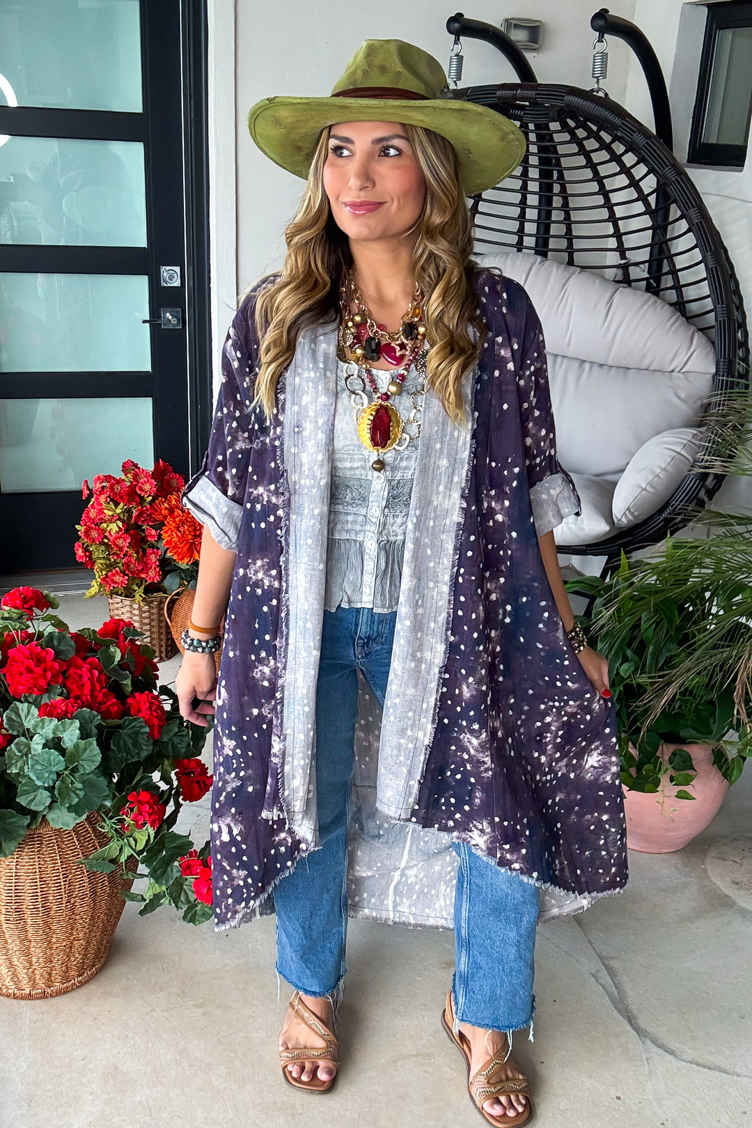 Moon and Stars Duster - 100% Cotton