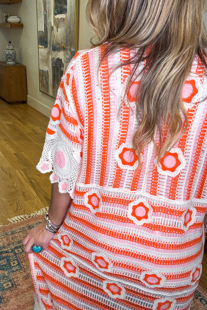 Thoughtfully Simple Crochet Cardigan - Orange