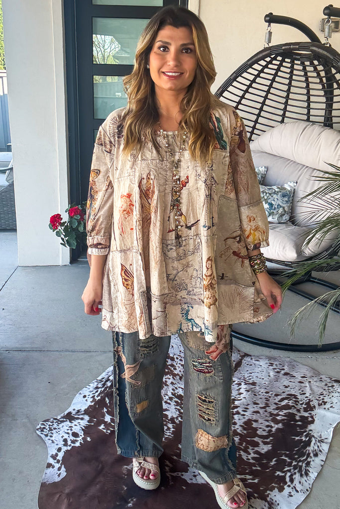 Renaissance Court Patchwork Tunic - 100% Cotton