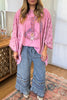Frayed And Ruffled Denim Capris - Washed Denim
