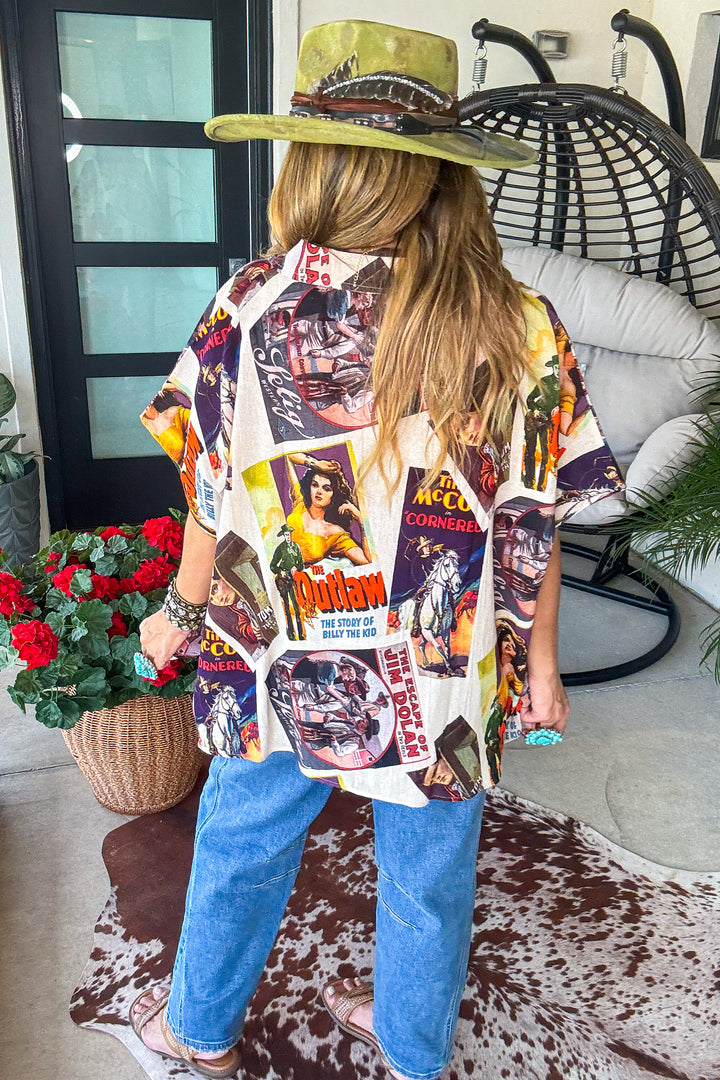 Old West Cinema Collar Top - 100% Cotton