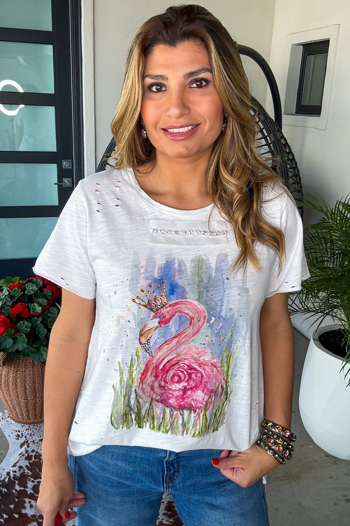 Flamingo Tee - 100% Cotton - Made in USA
