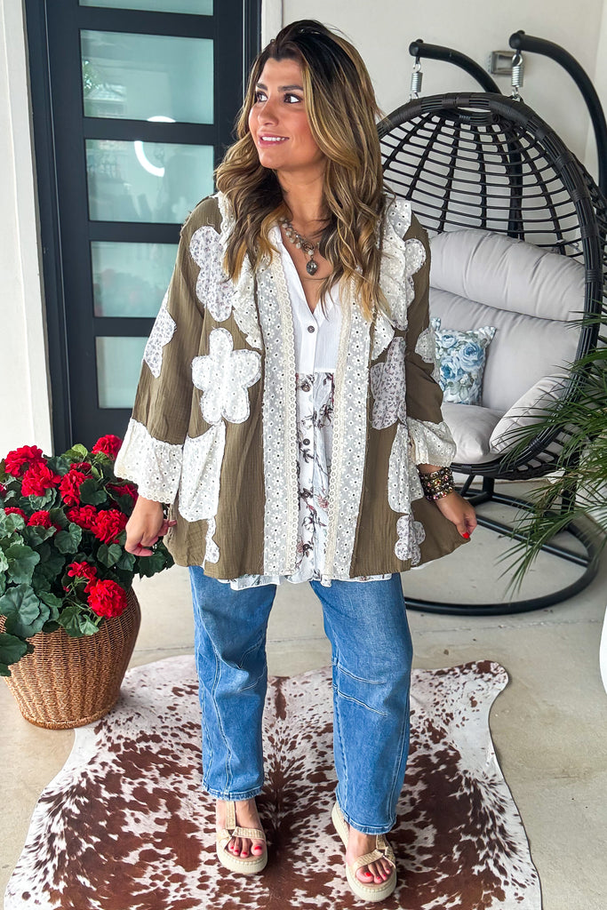 Olive Grove Cardigan - 100% Cotton - Olive