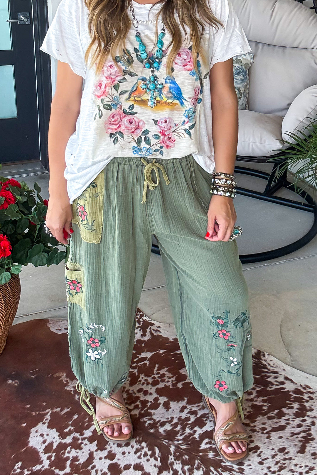 Wildflower Wander Bloomers - 100% Cotton - Olive