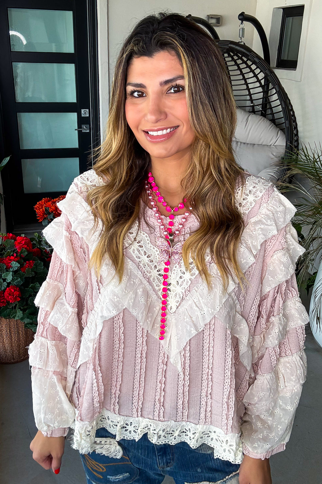Petal Poetry Blouse - Soft Pink
