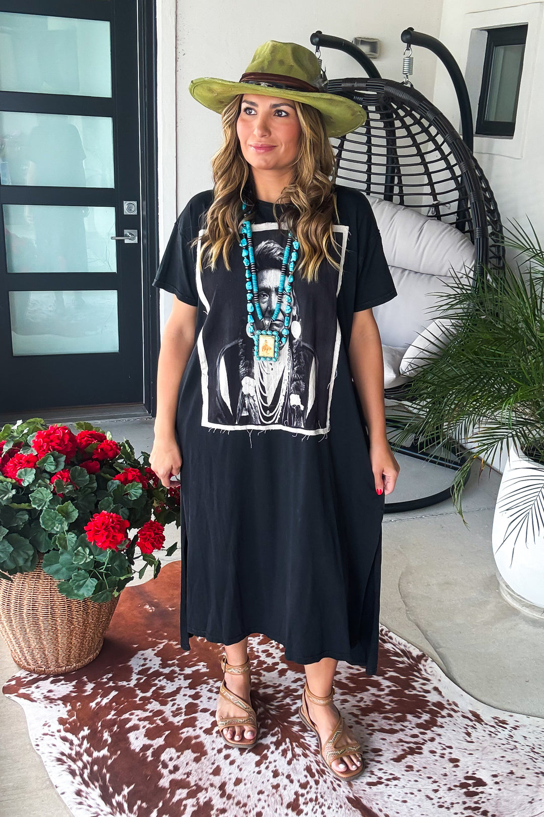 Chief Maxi Cotton Oversized Jersey Dress - 100% Cotton -Black