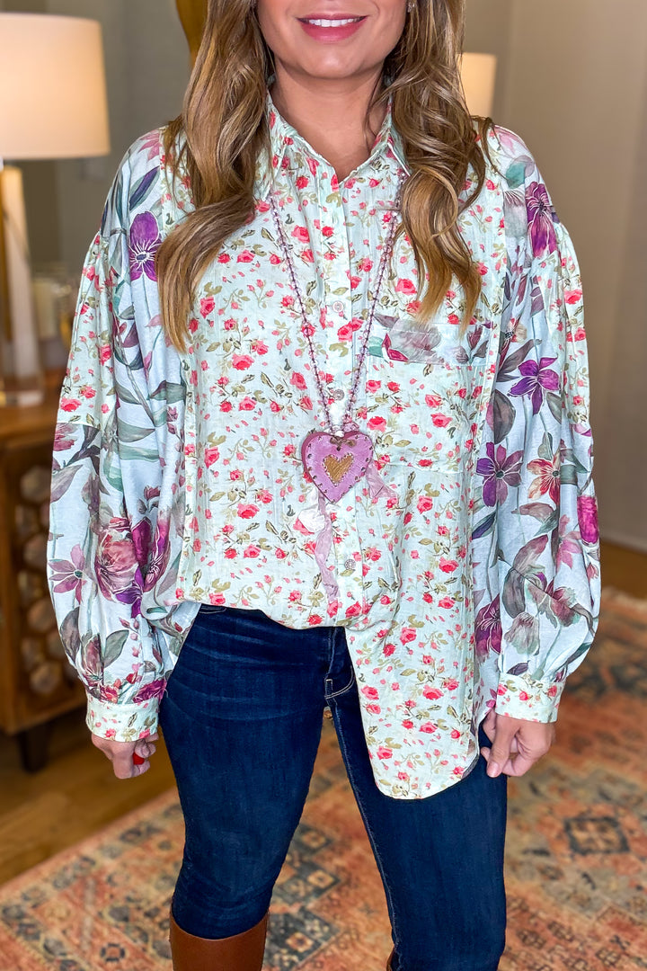 Wildflower Walks Tunic - Mint