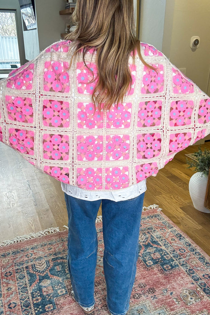 Quietly Beautiful Crochet Cardigan - Pink