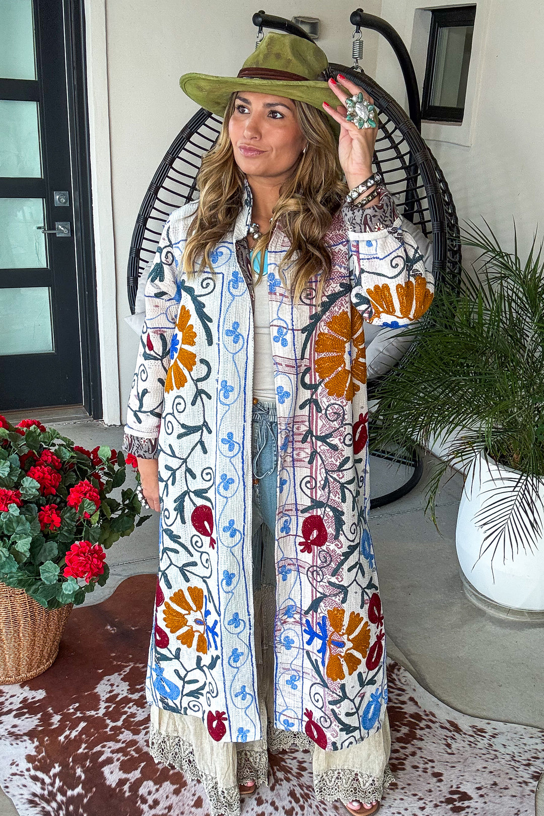 One of a Kind - Handmade - Fully Embroidered Duster