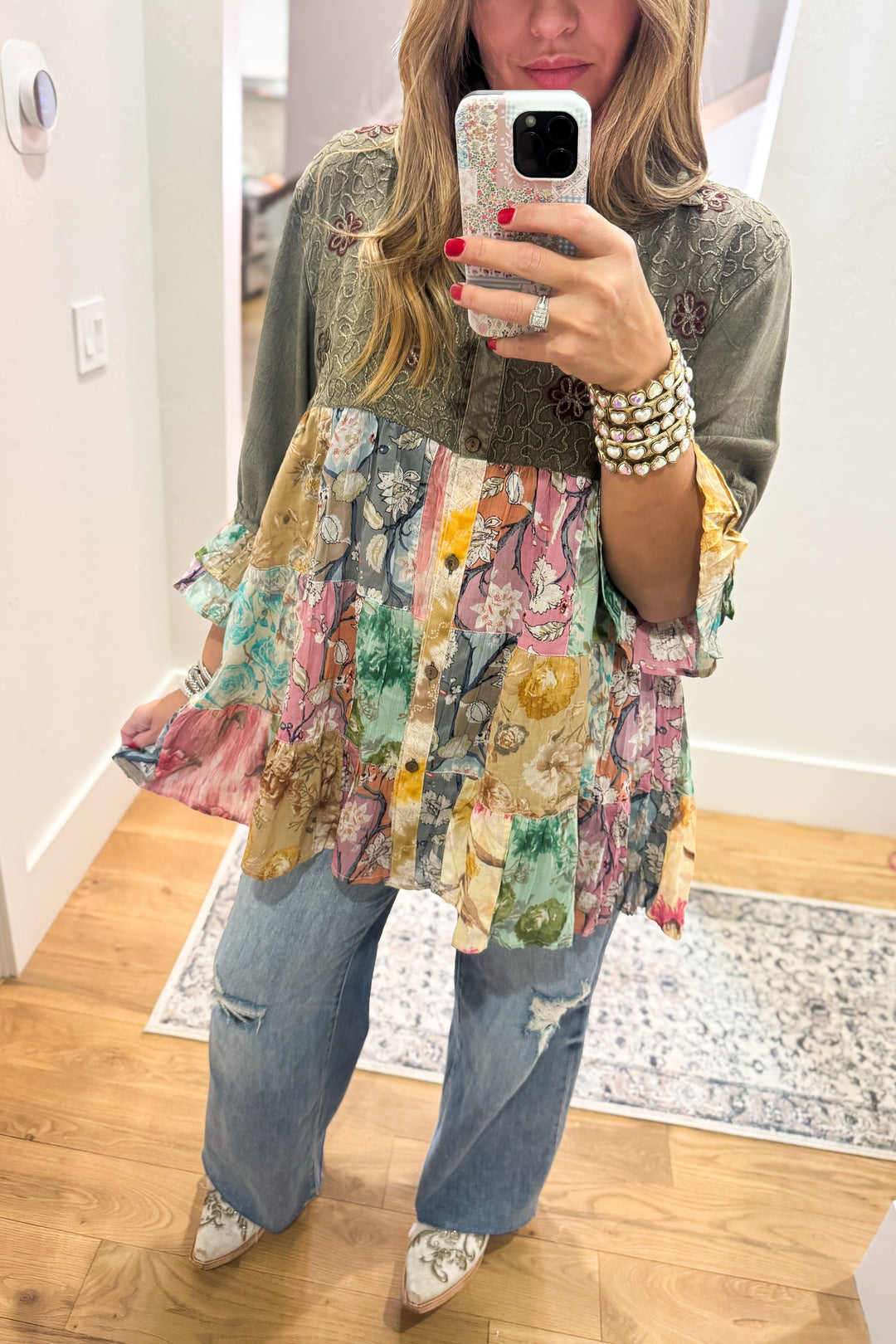 Getaway Garden Blouse - Gravel