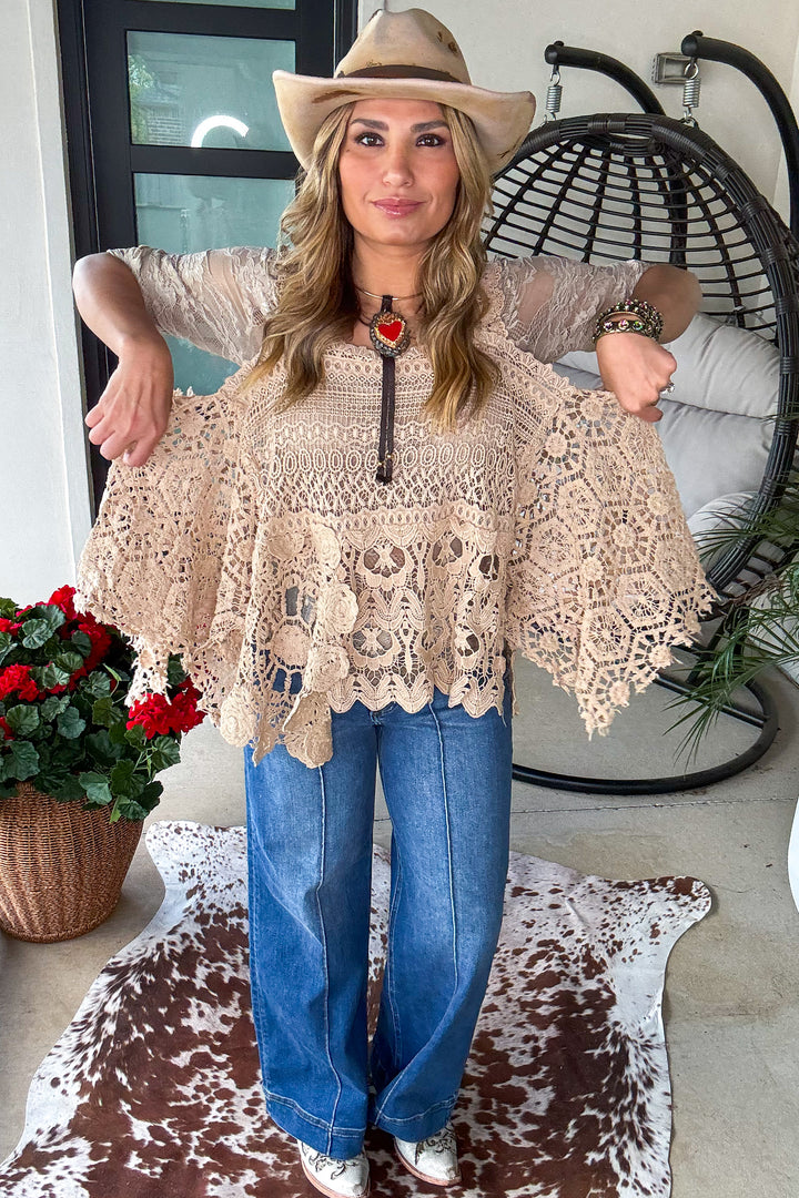 Whispering Details Lace Tank - 100% Cotton - Made in USA